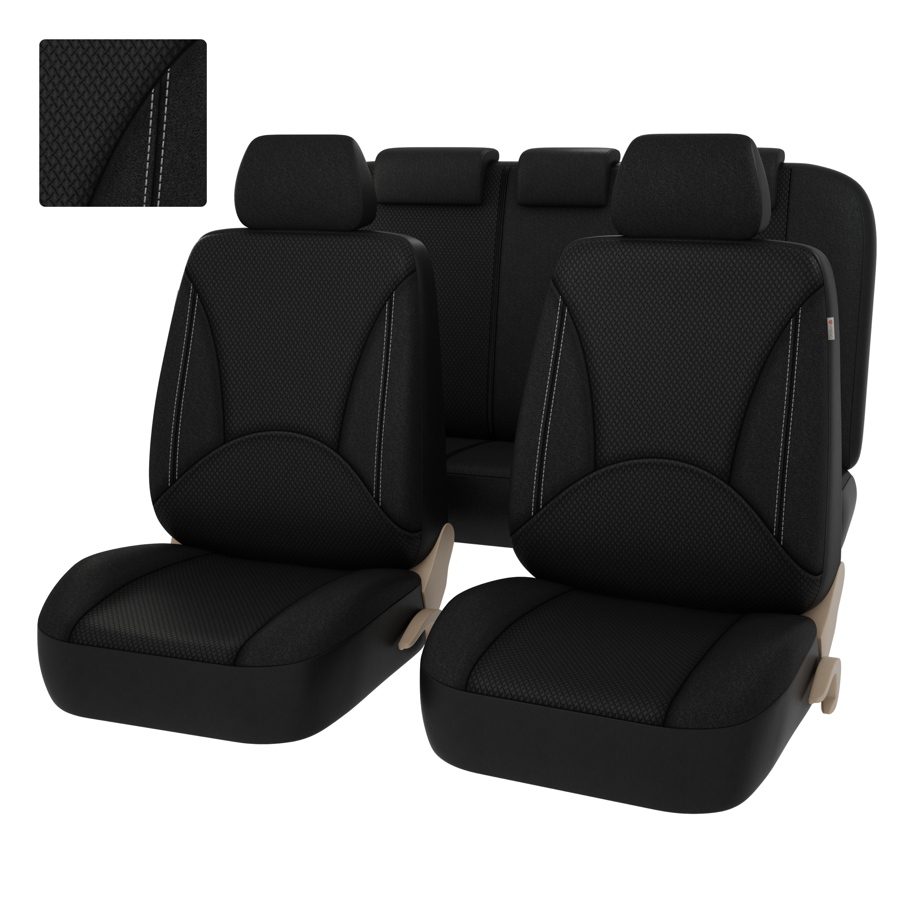 Чехлы PSV Imperial Next  (Черный/Отстрочка белая), экокожа + жаккард (JP-11/18)