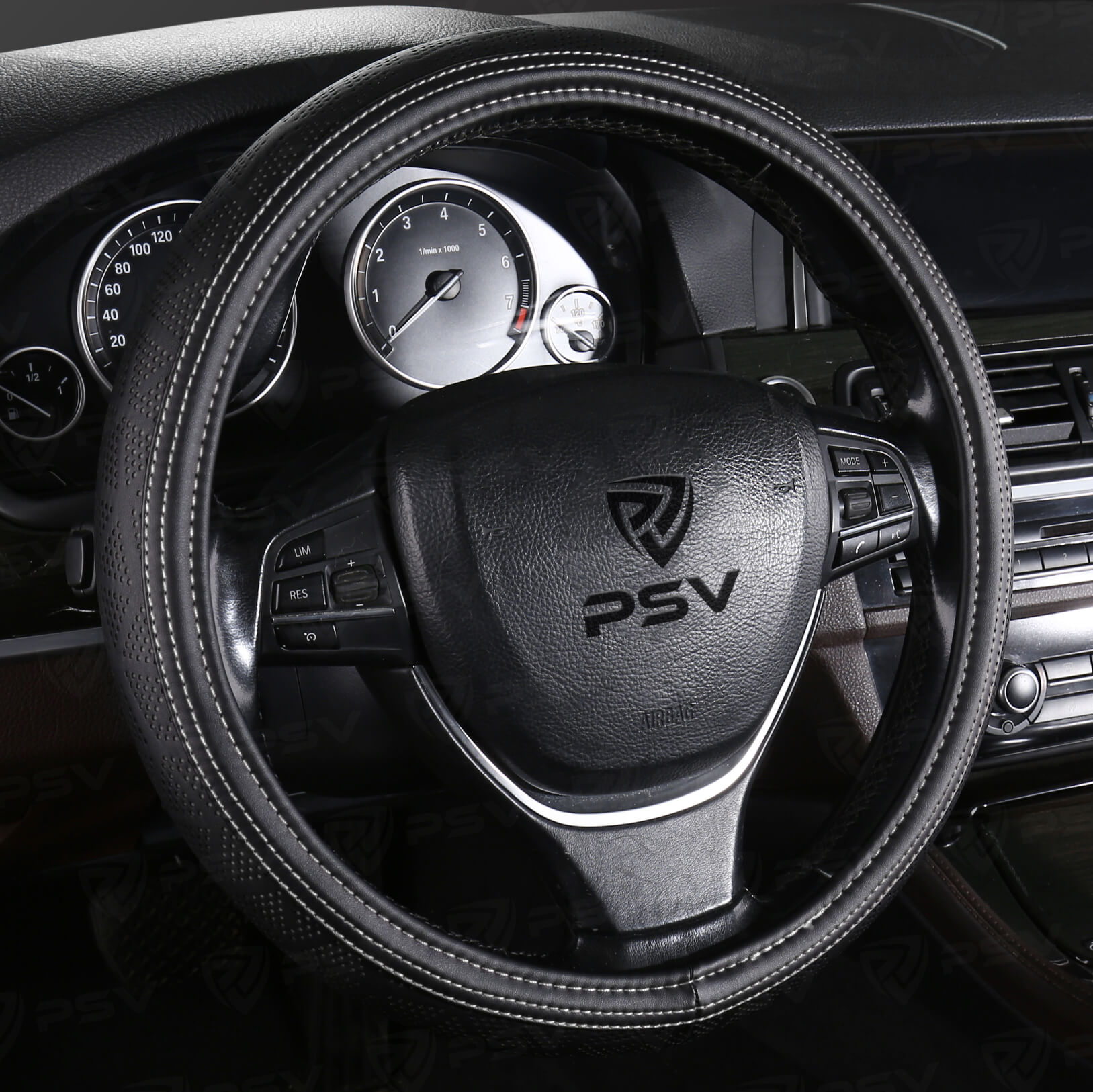 Оплетка на руль PSV TRIGON (Черно-Серый) M, экокожа