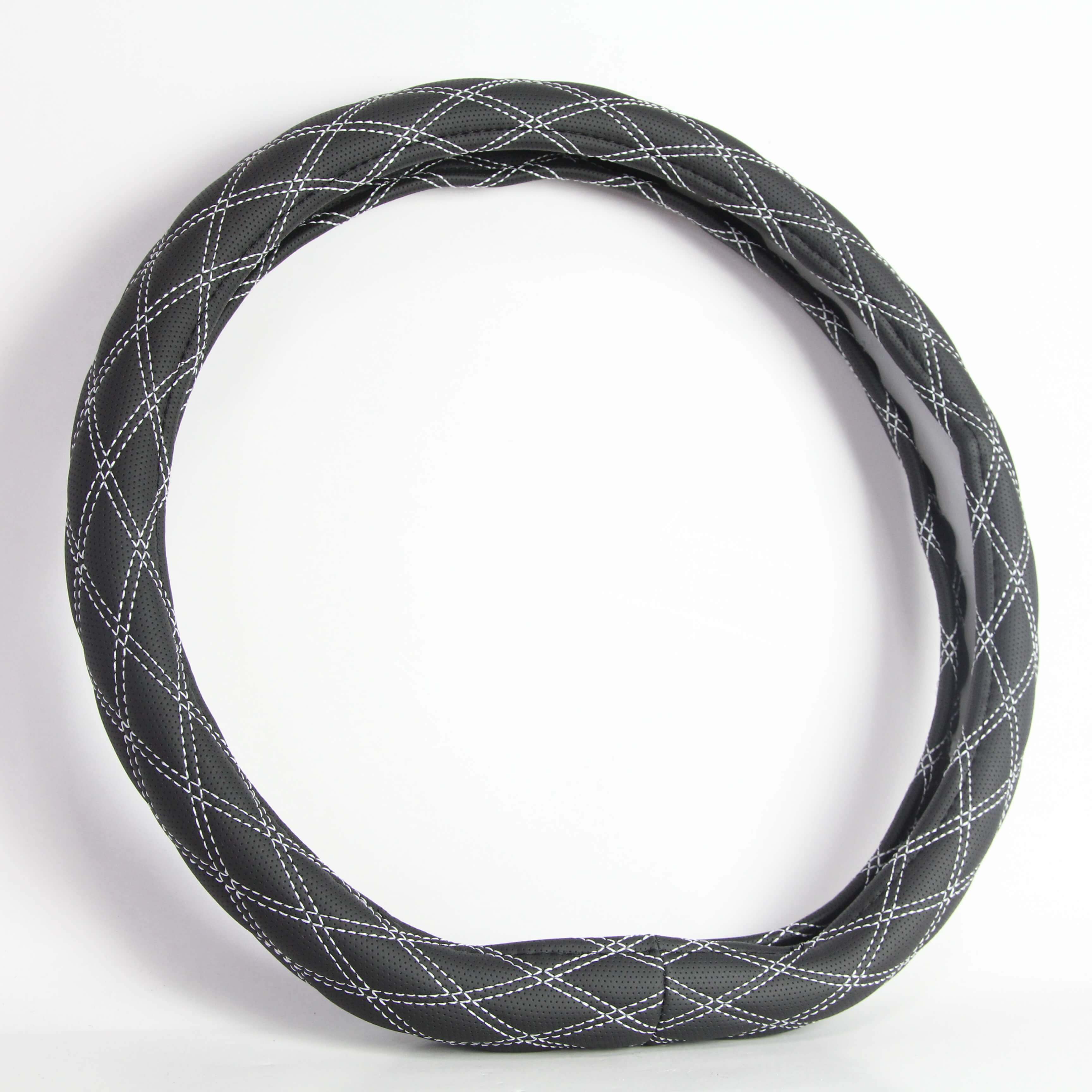 Оплетка на руль PSV RADIKAL CORNER со скошенным низом (Черный/Отстрочка серая) M, экокожа