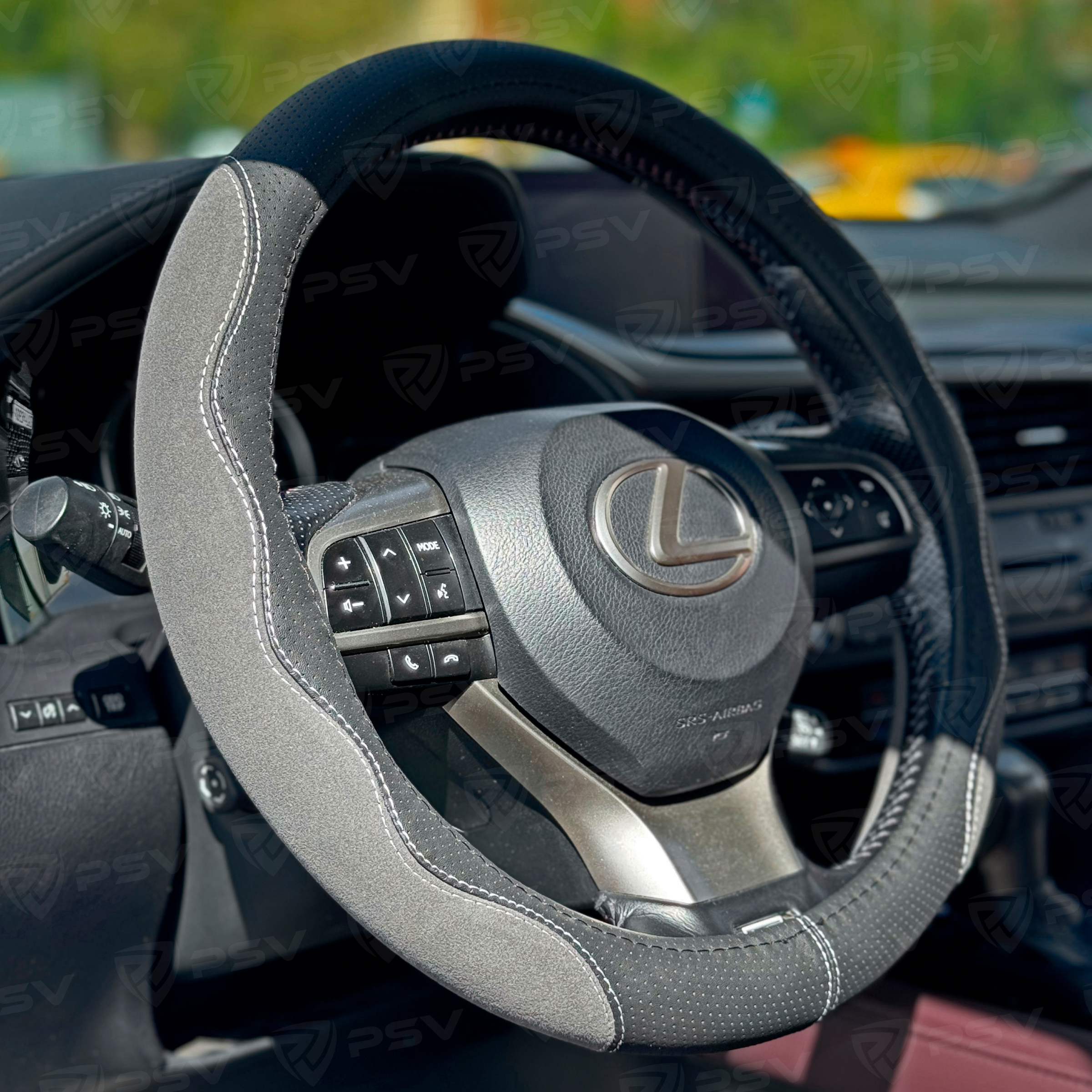 Оплетка на руль  PSV ALCANTARA Fiber (Черно-Серый) М, экокожа