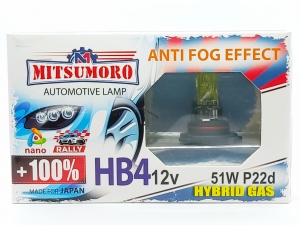 Автолампы MITSUMORO НB4 (9006) 12v 55w +100% anti fog effect набор 2 шт. (Япония)