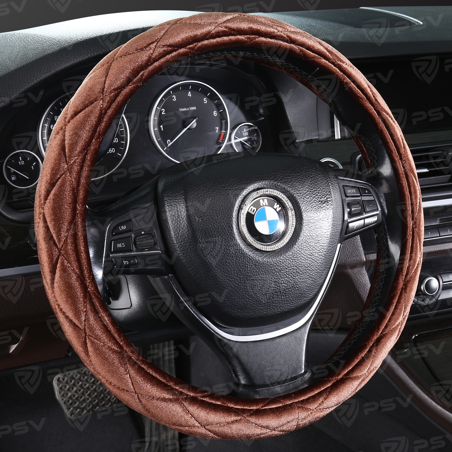Оплетка на руль PSV CONVEX PRO (Коричневый) M,вельвет