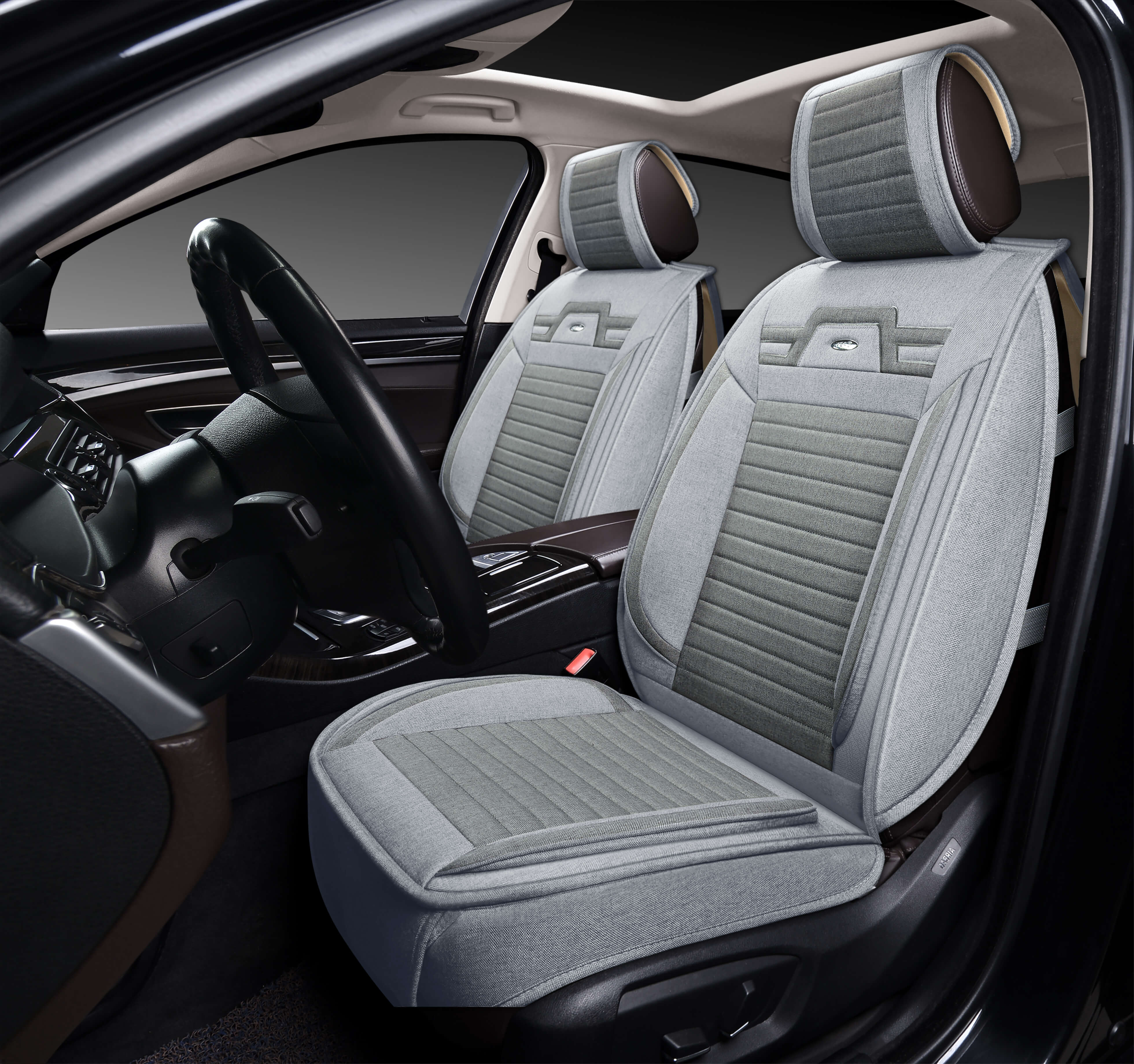 Накидки 3D PSV Krokus 2 FRONT (Серый). на передние сиденья, лен