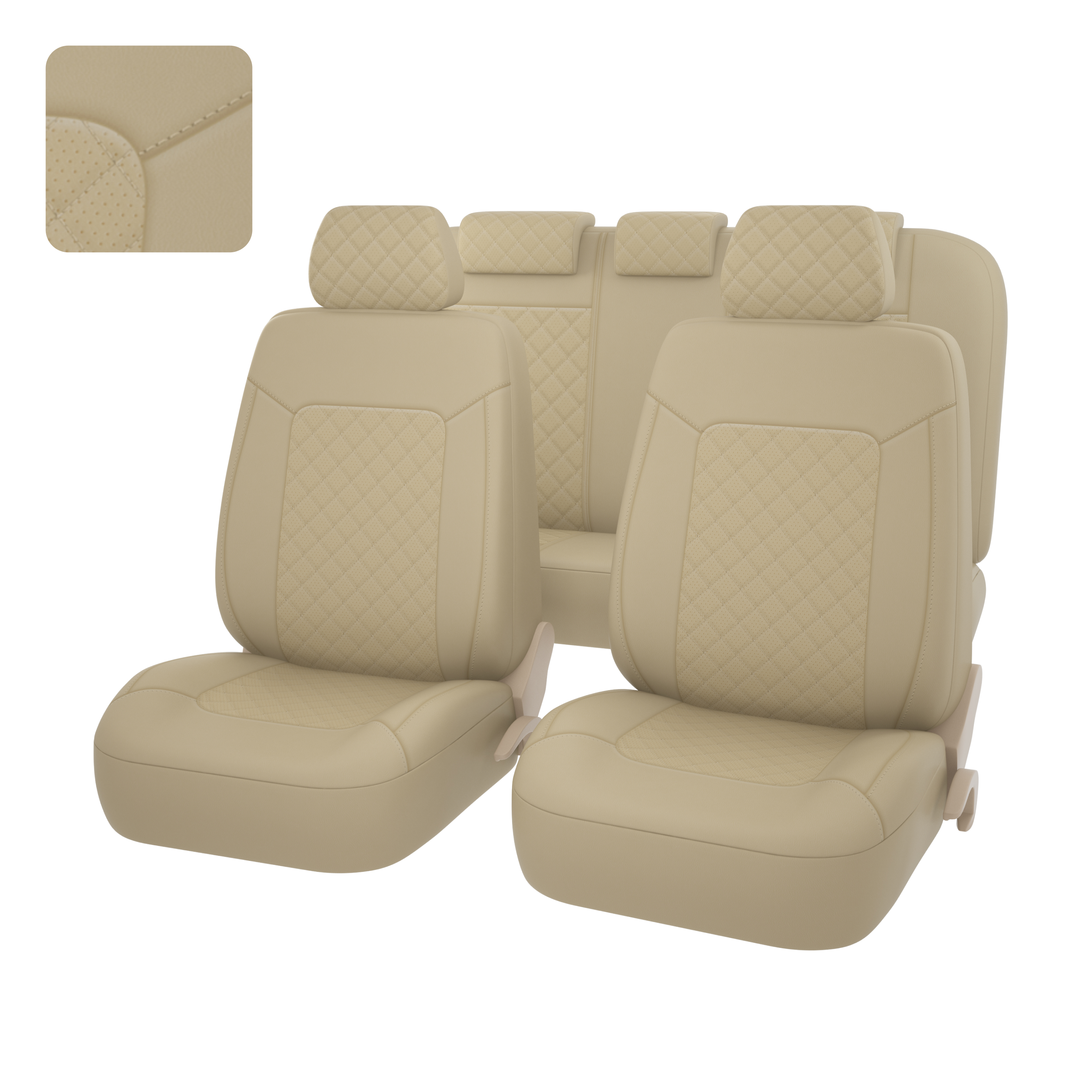 Чехлы PSV Elegant Next (Бежевый), ромб + экокожа (ХИТ ПРОДАЖ)