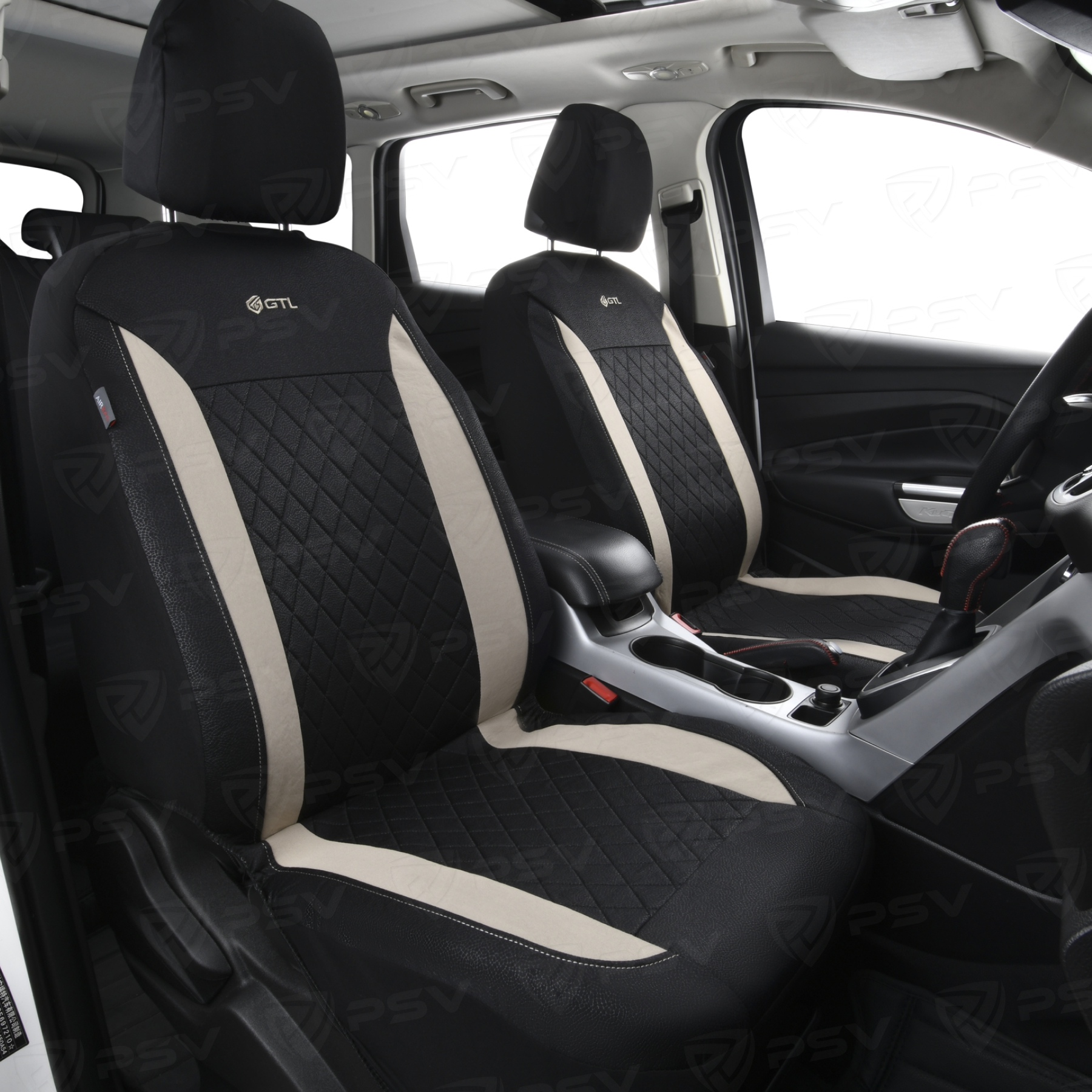 Чехлы GTL Almaz (Бежевый), полиэстер с имитацией кожи, вакуумная упаковка