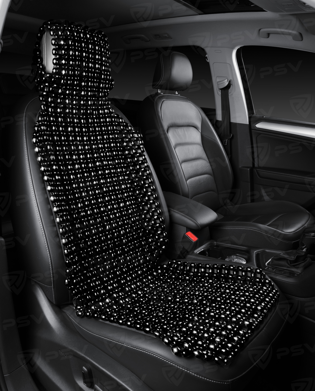 Накидка массажная PSV P2003 BIG (большая) деревянные косточки (Черный), 1 шт.