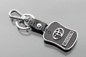 Брелок автомобильный кожаный + металл TOYOTA