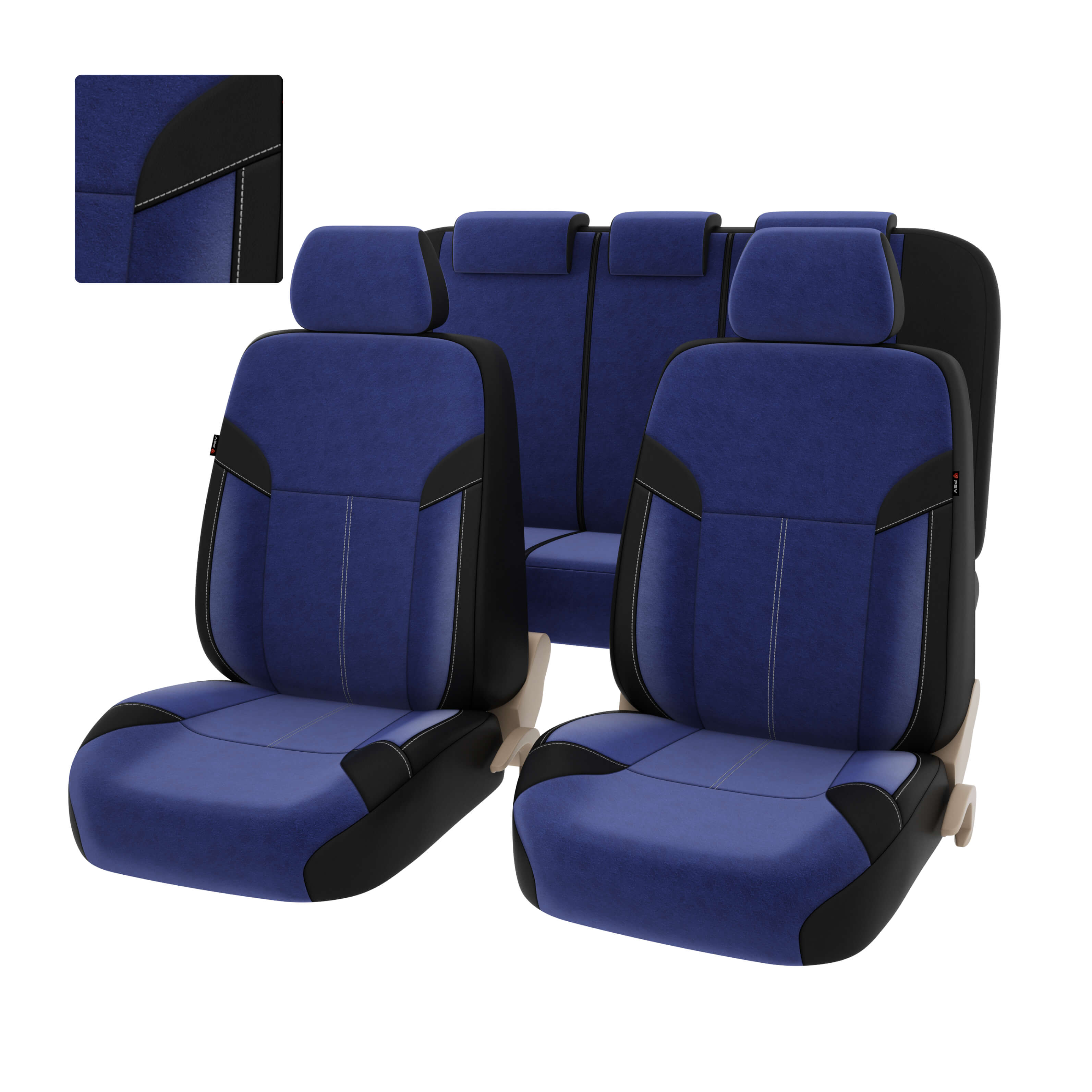 Чехлы PSV Amulet Next  (Черный-Синий), экокожа + велюр