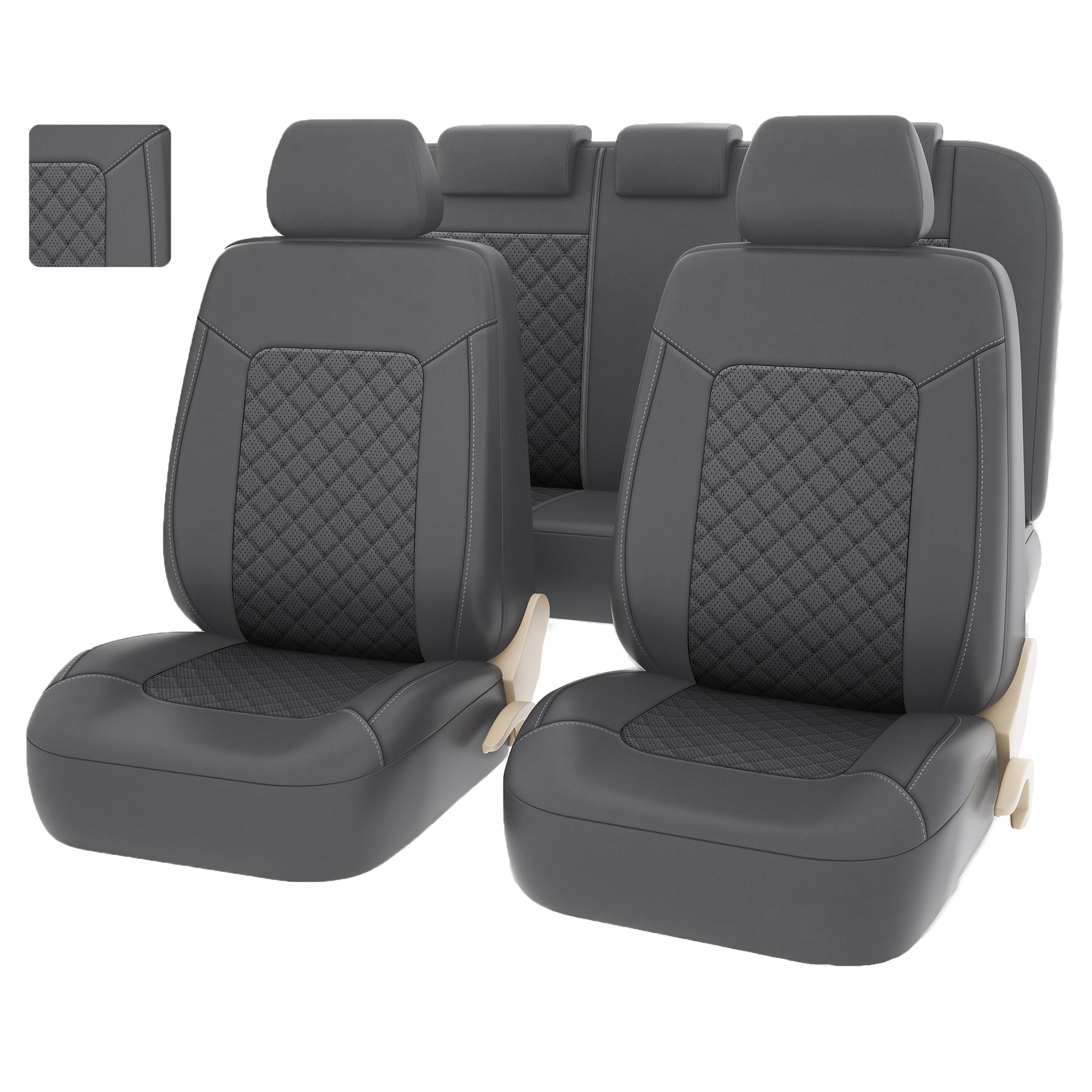 Чехлы PSV Elegant Next (Серый), ромб + экокожа (ХИТ ПРОДАЖ)