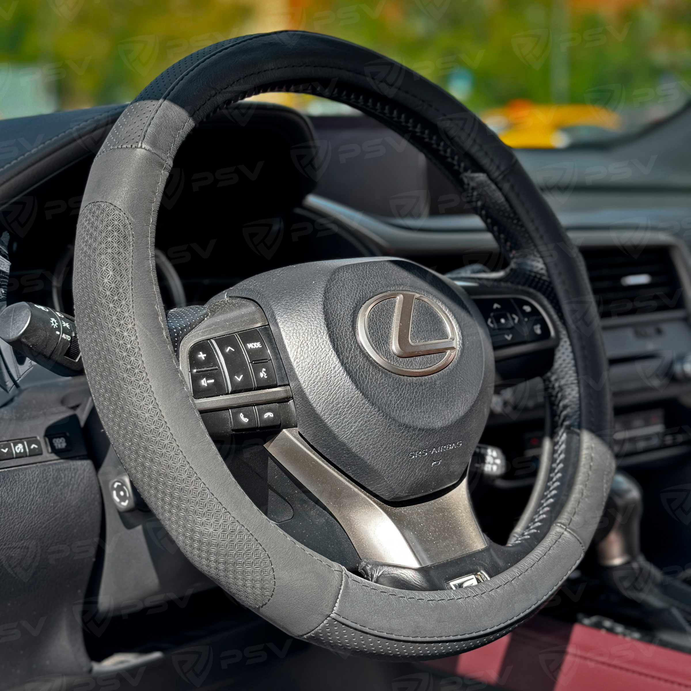 Оплетка на руль кожаная PSV KOMFORT (Черный/Отстрочка черная) M, с перфорацией