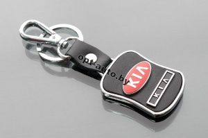 Брелок автомобильный кожаный + металл KIA MOTORS