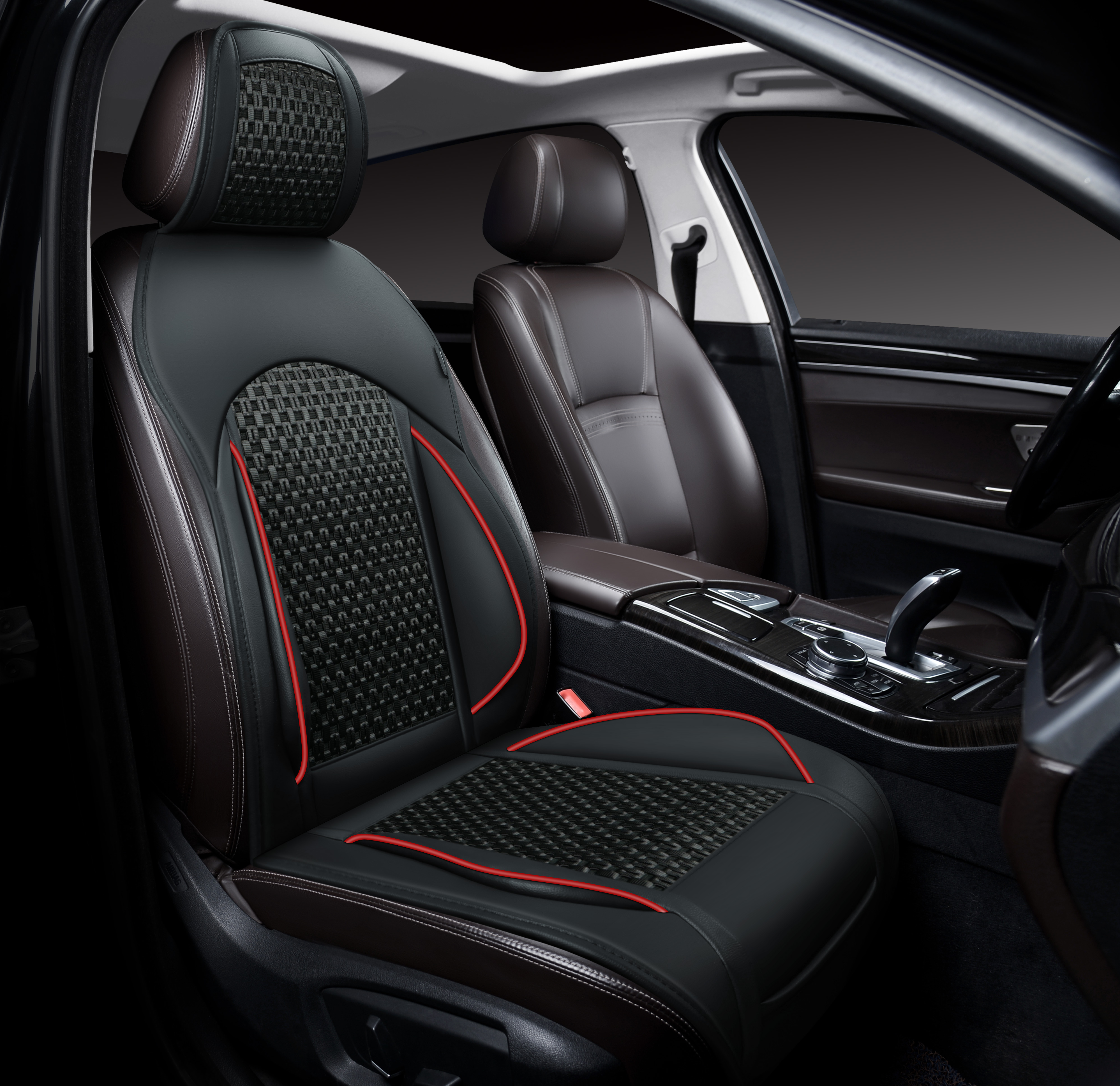 Накидки PSV Pixel FRONT (Черный/Кант красный), на переднее сиденье (1 шт.)