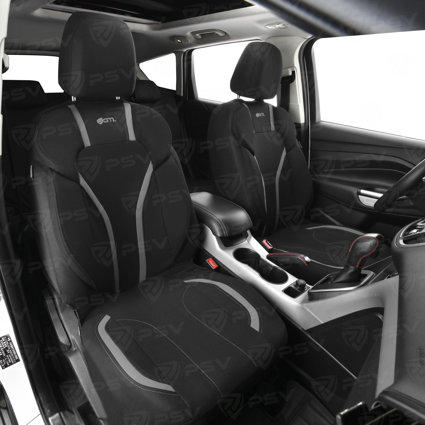 Чехлы GTL Triumf (Черно-Т.Серый) с боковыми поддержками, полиэстер + пинэйпл