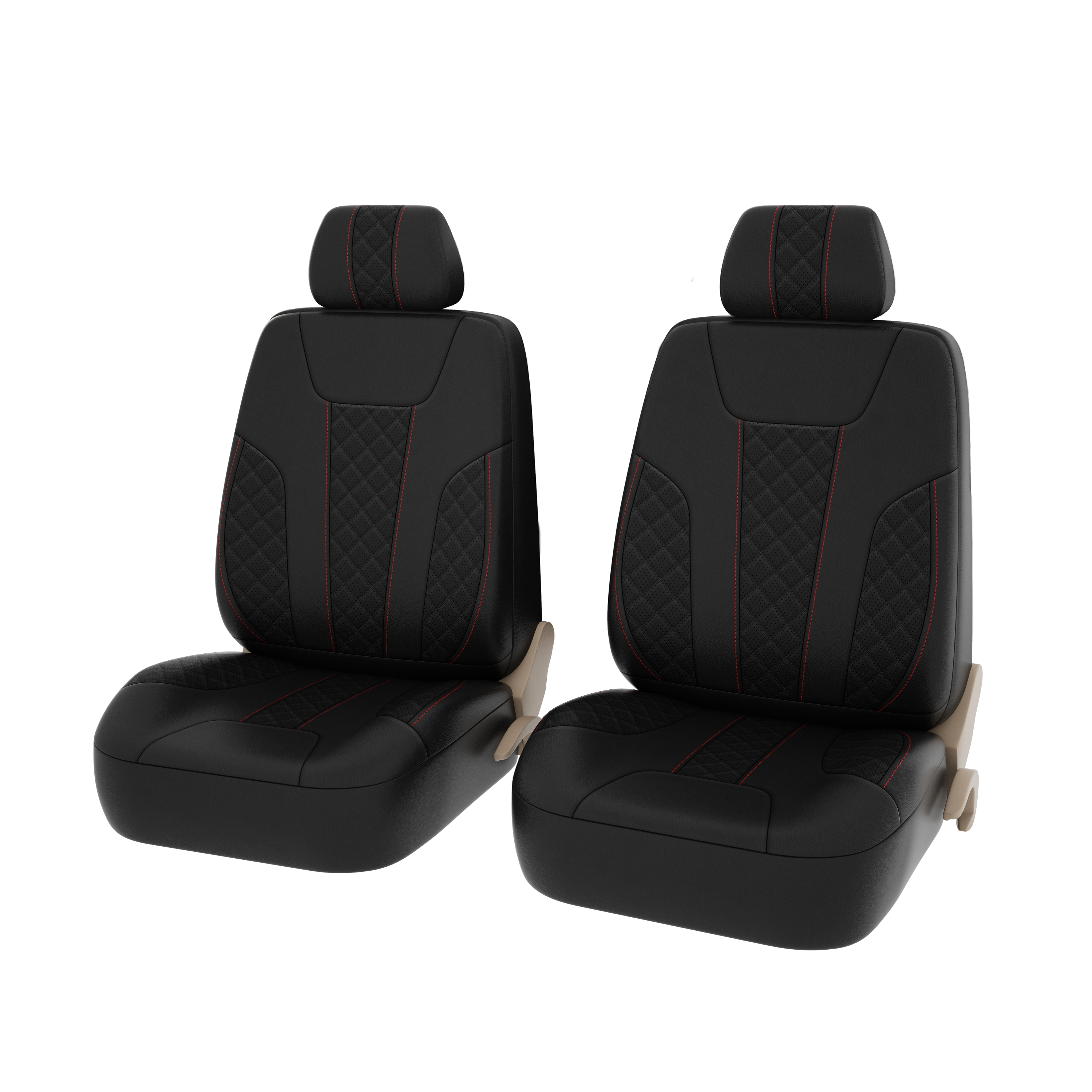 Чехлы PSV Lotos Next 2 FRONT (Черный/отстрочка красная), ромб + экокожа (ХИТ ПРОДАЖ)