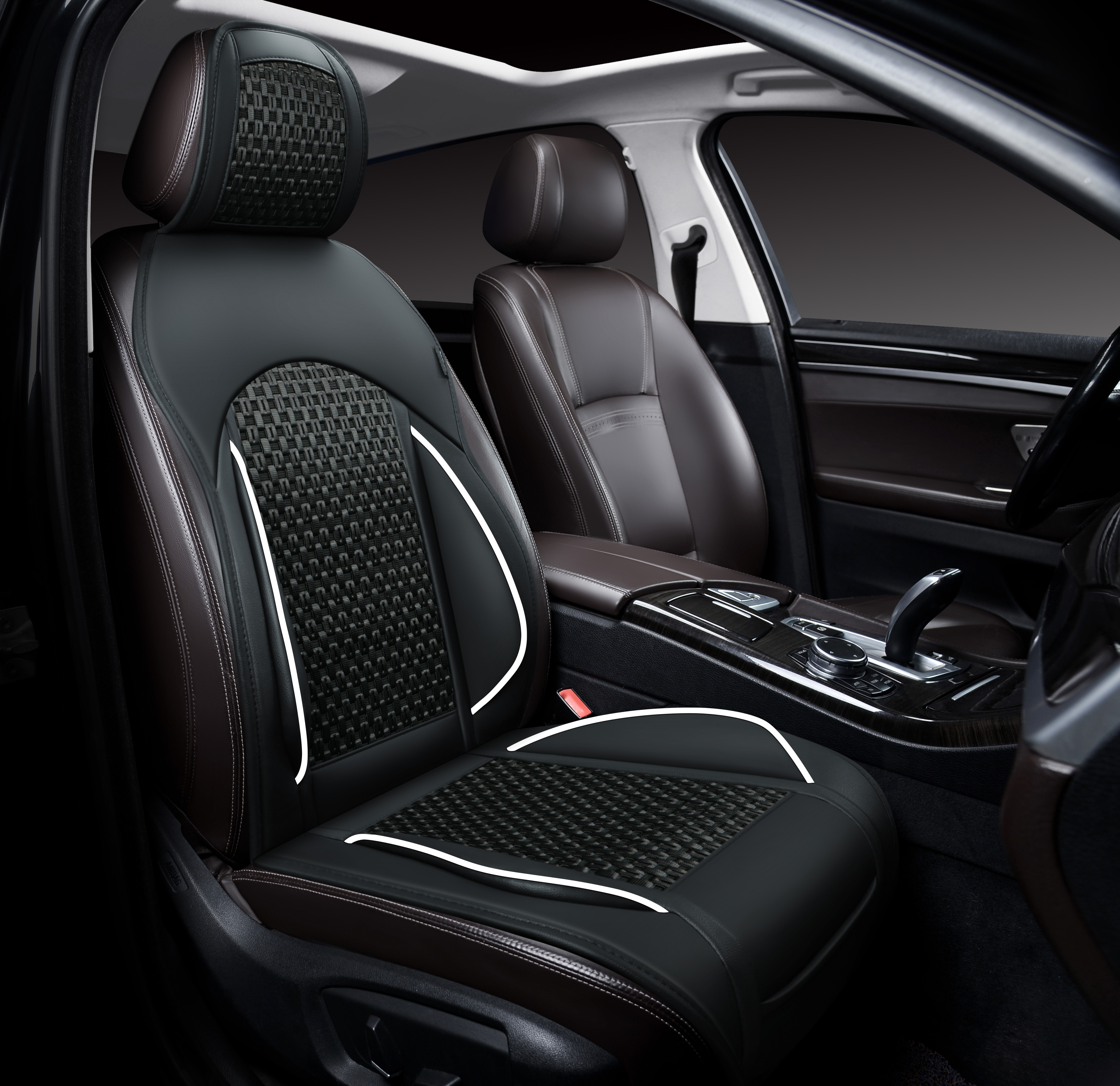 Накидки PSV Pixel FRONT (Черный/Кант белый), на переднее сиденье (1 шт.)