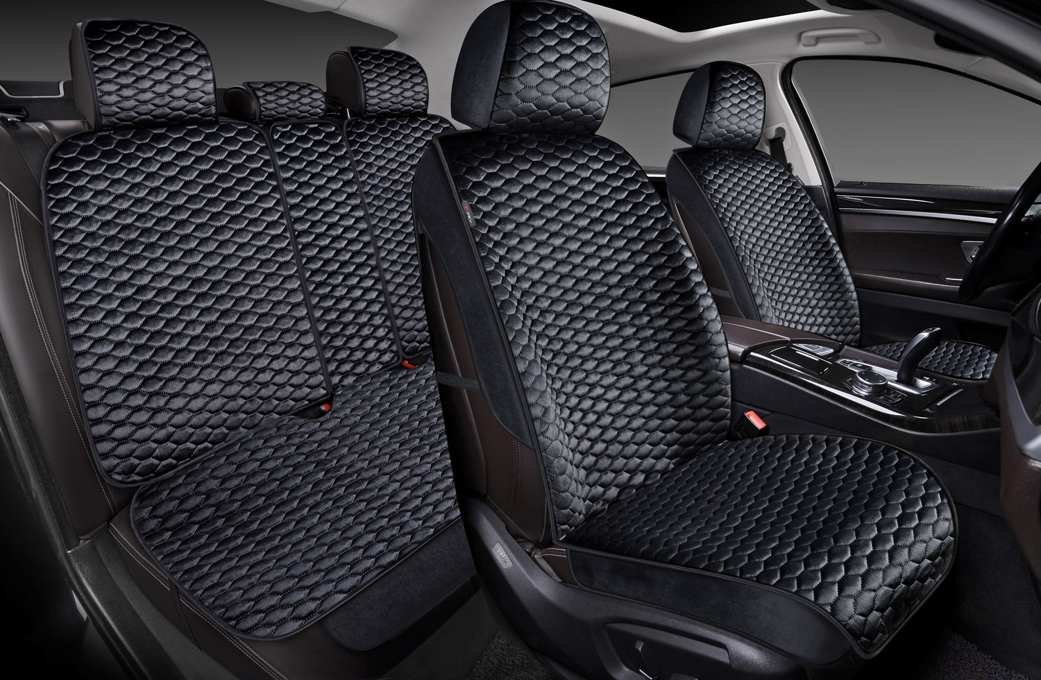 Накидки 3D PSV Sota Next (Черный), комплект на весь салон, велюр