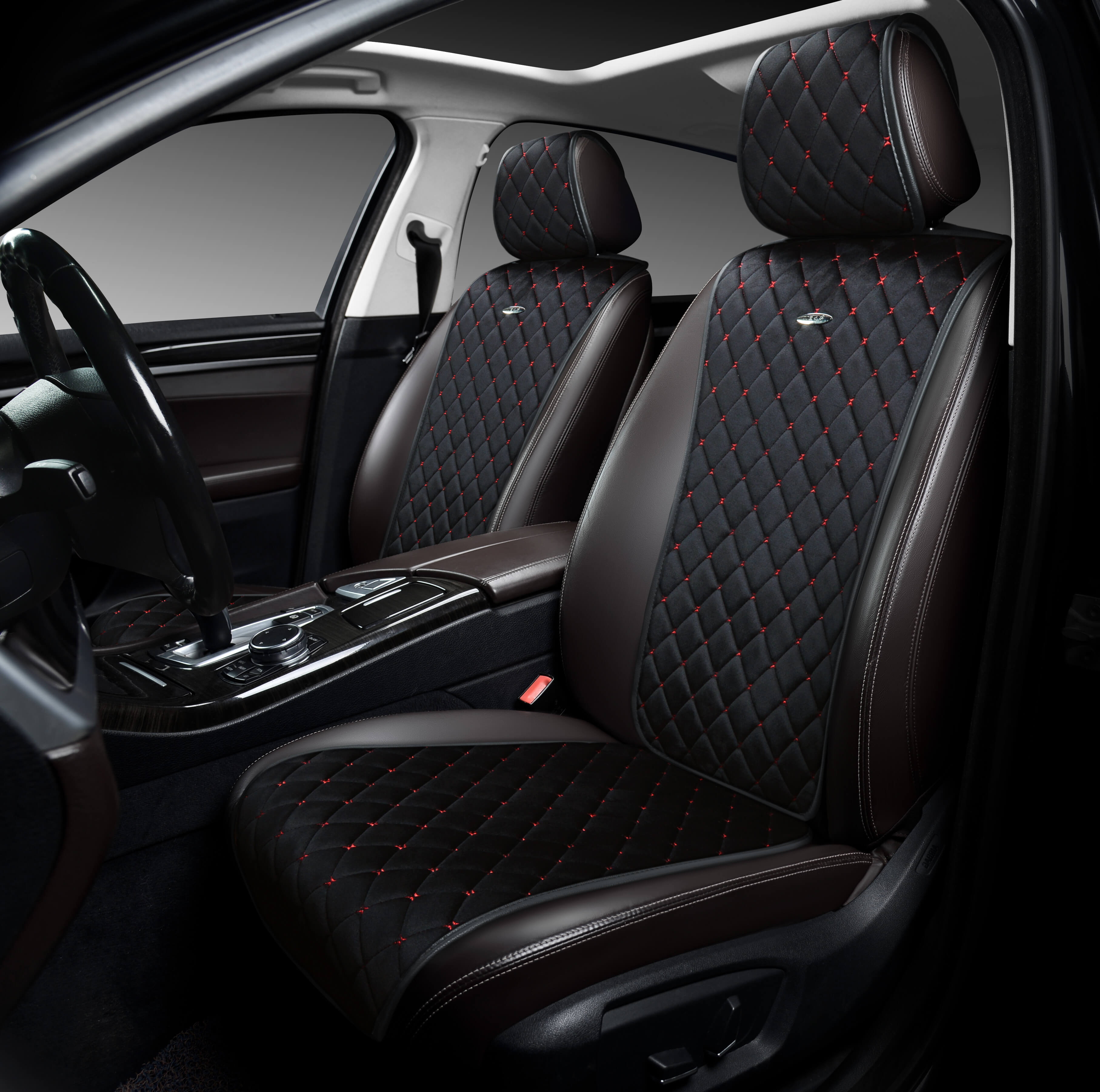 Накидки PSV Asterion PRO FRONT (Черный/Отстрочка красная), 1 шт. (ХИТ ПРОДАЖ)