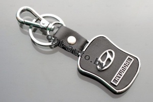 Брелок автомобильный кожаный + металл HYUNDAI