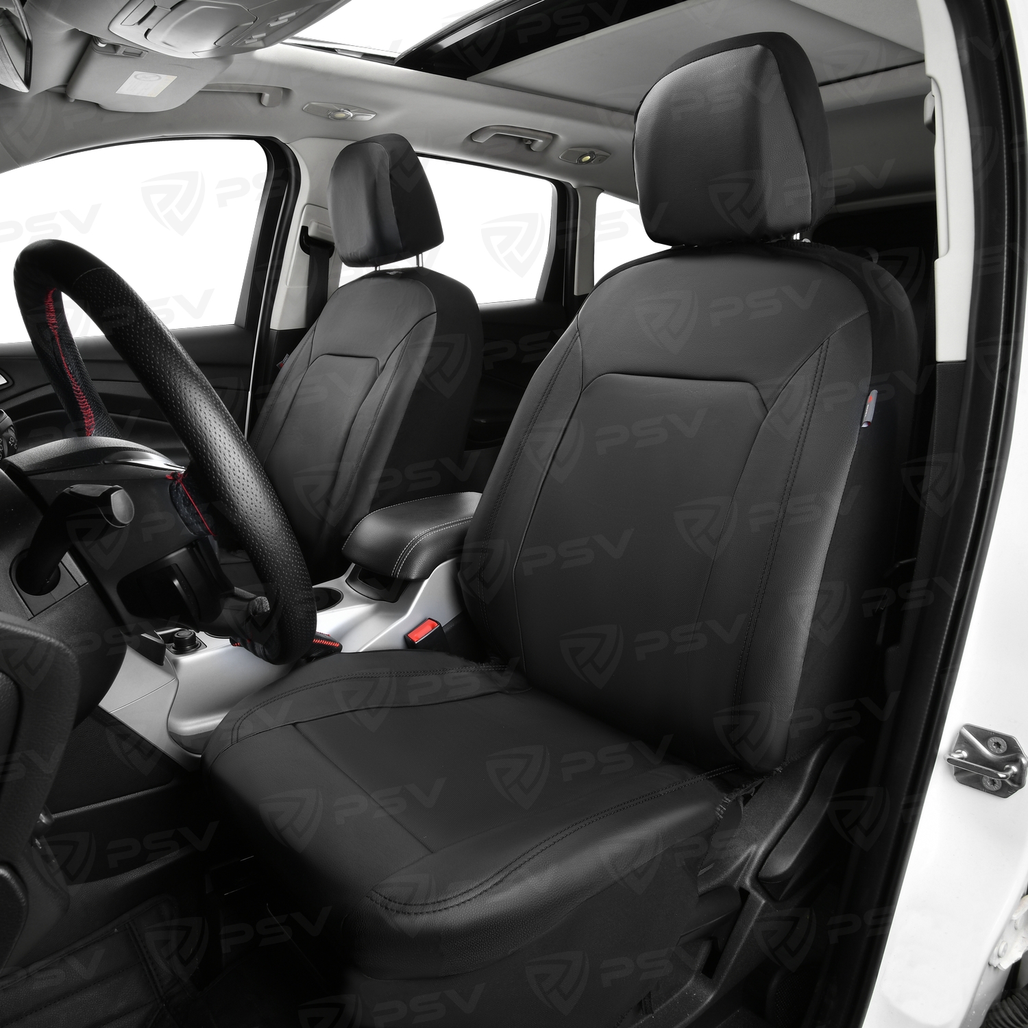 Чехлы GTL Fort (Черный/отстрочка черная), экокожа, вакуумная упаковка