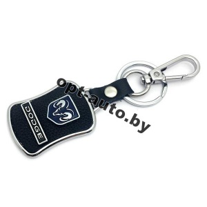 Брелок автомобильный кожаный + металл DODGE