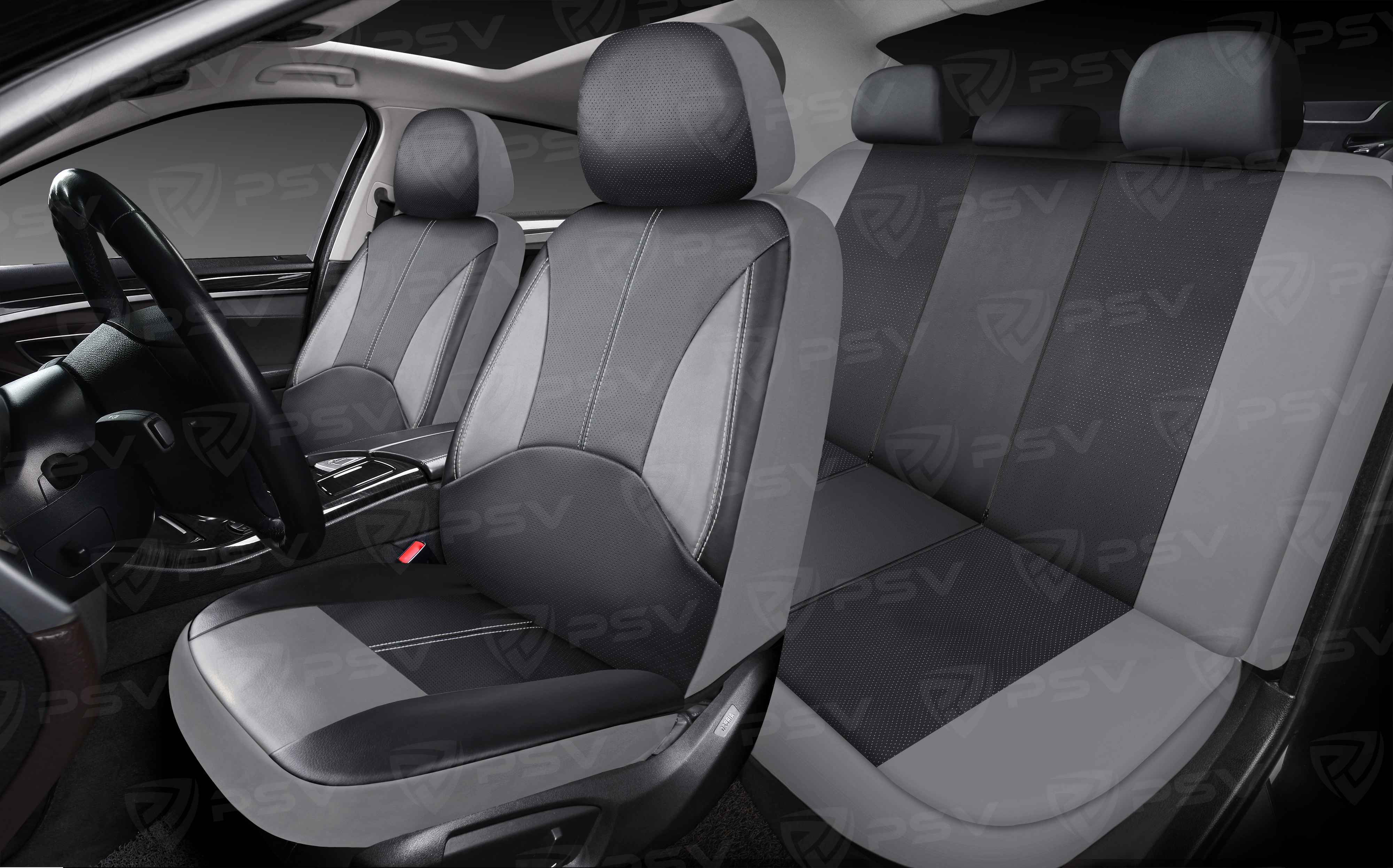 Чехлы PSV Imperial Next (Серо-Черный),  экокожа