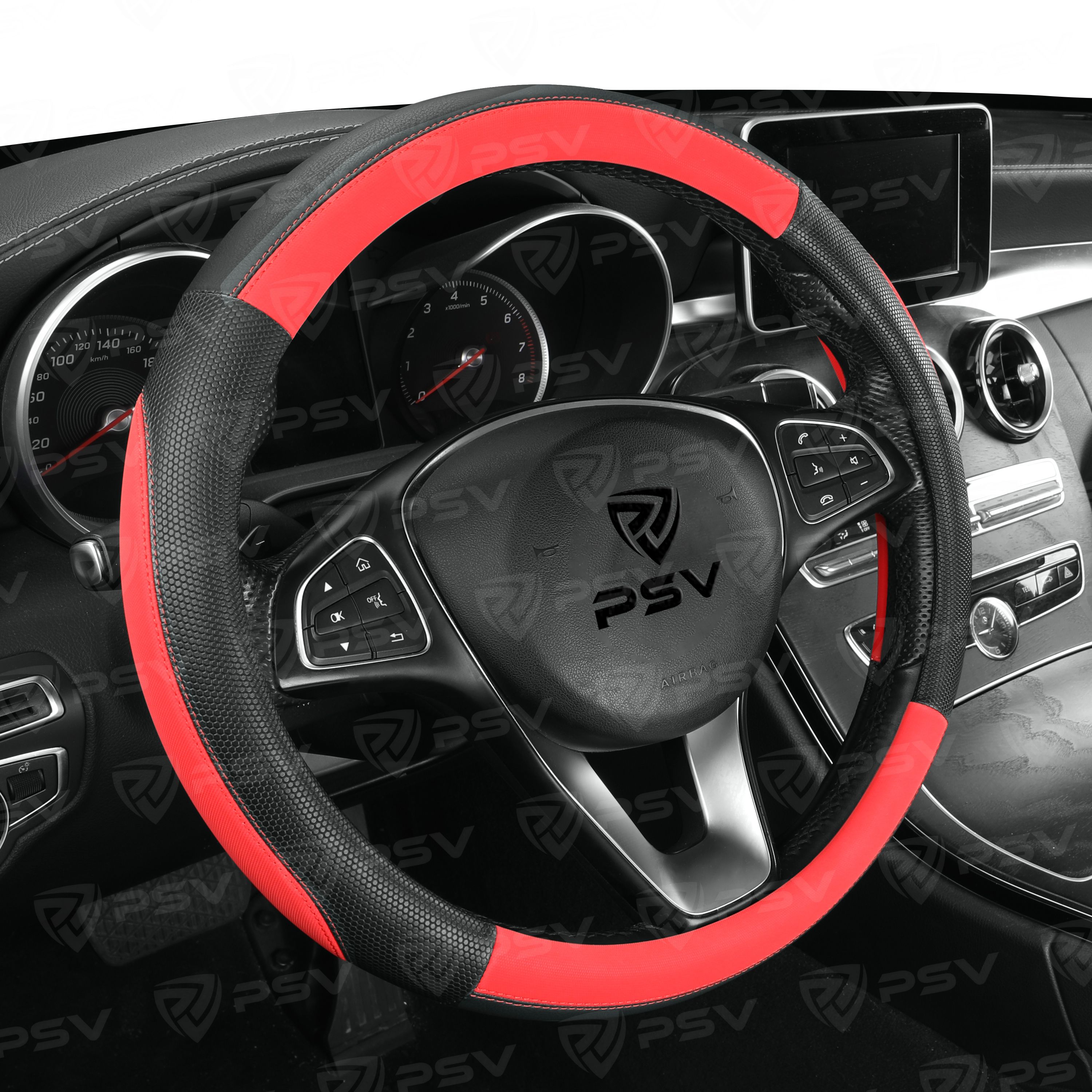 Оплетка на руль PSV SNAKE (Черно-Красный) M, экокожа