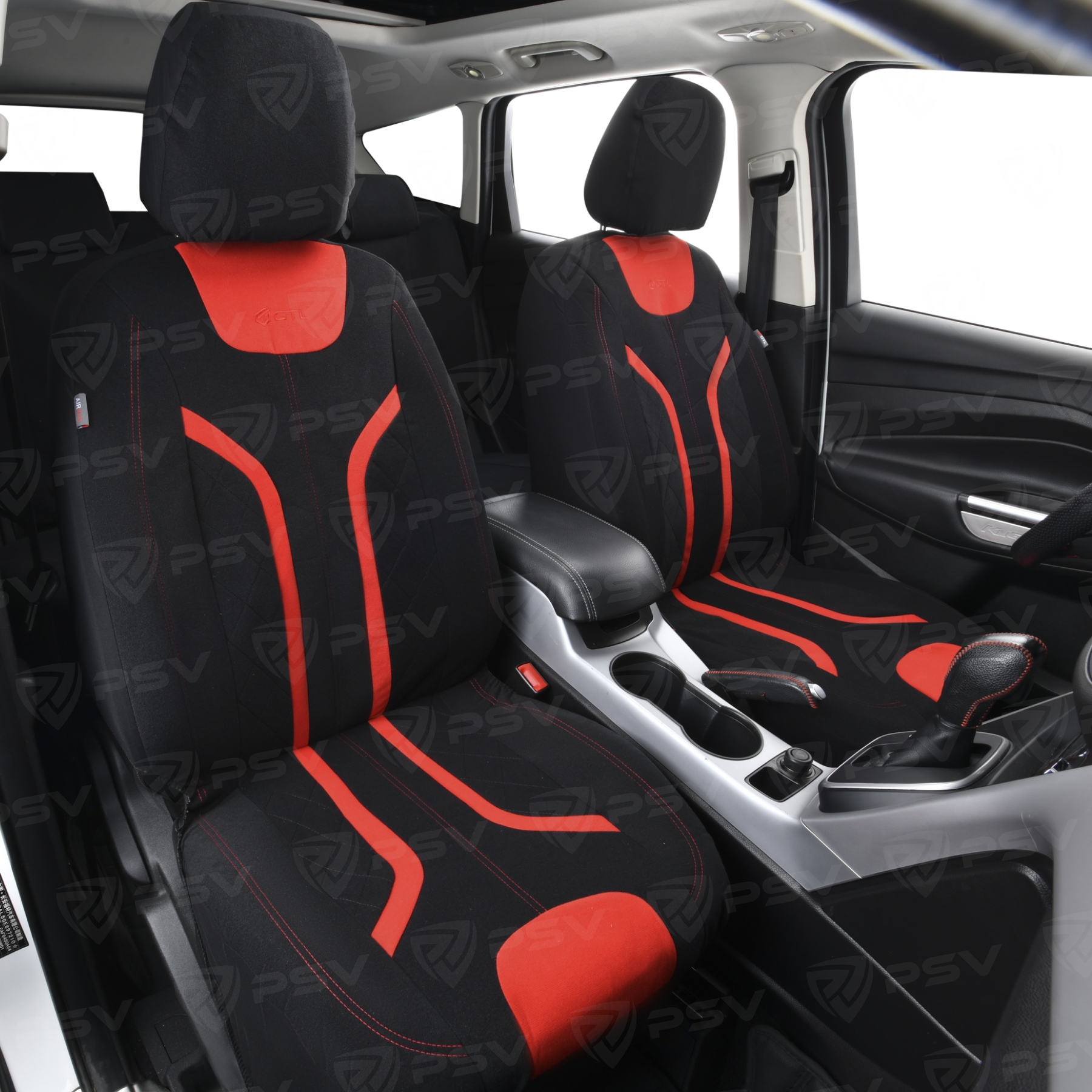 Чехлы GTL Lord (Черно-Красный), велюр