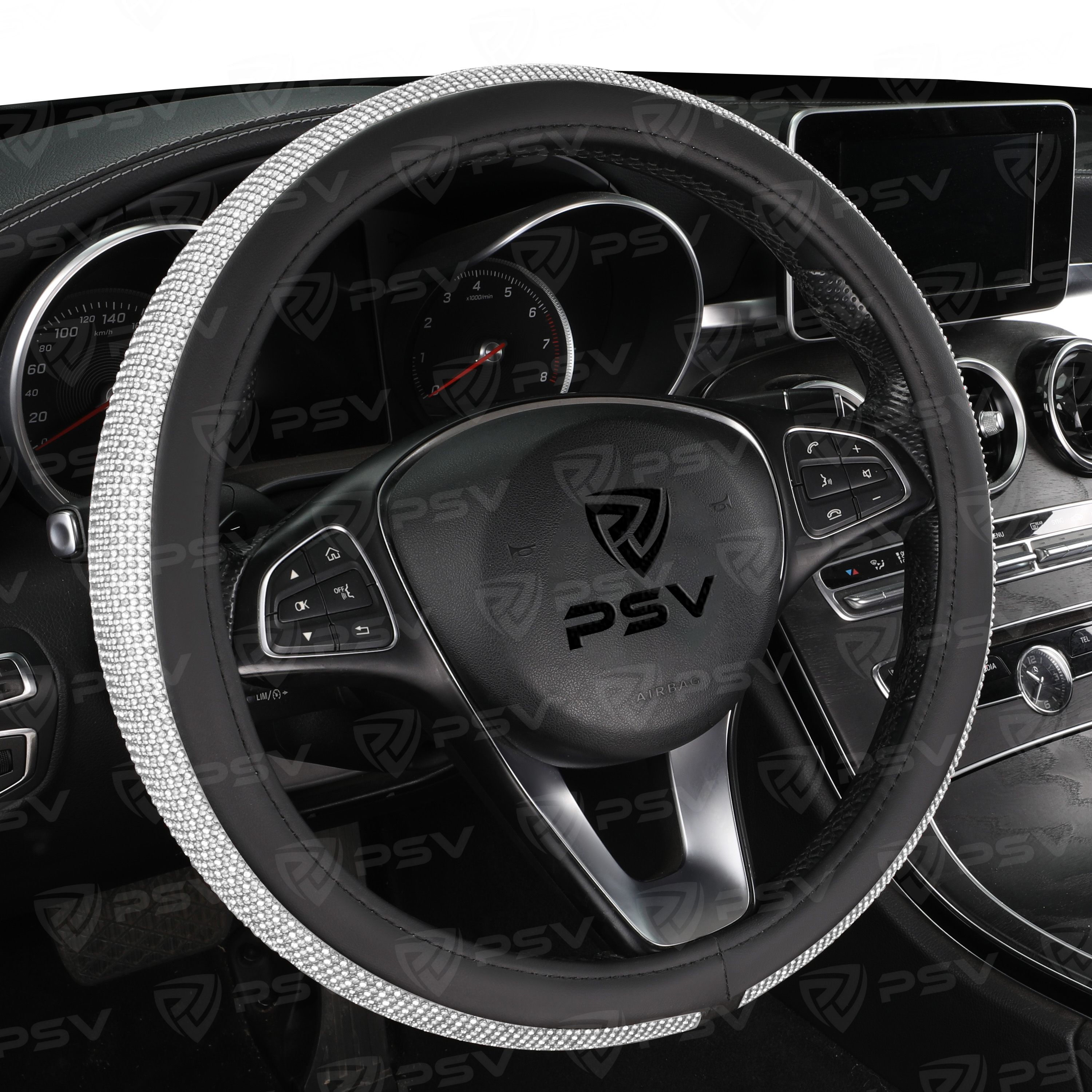 Оплетка на руль PSV ALMAZ (Серебро) M, экокожа