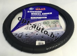Оплётка на руль MAAS черная-плетеная 024 (размер М)