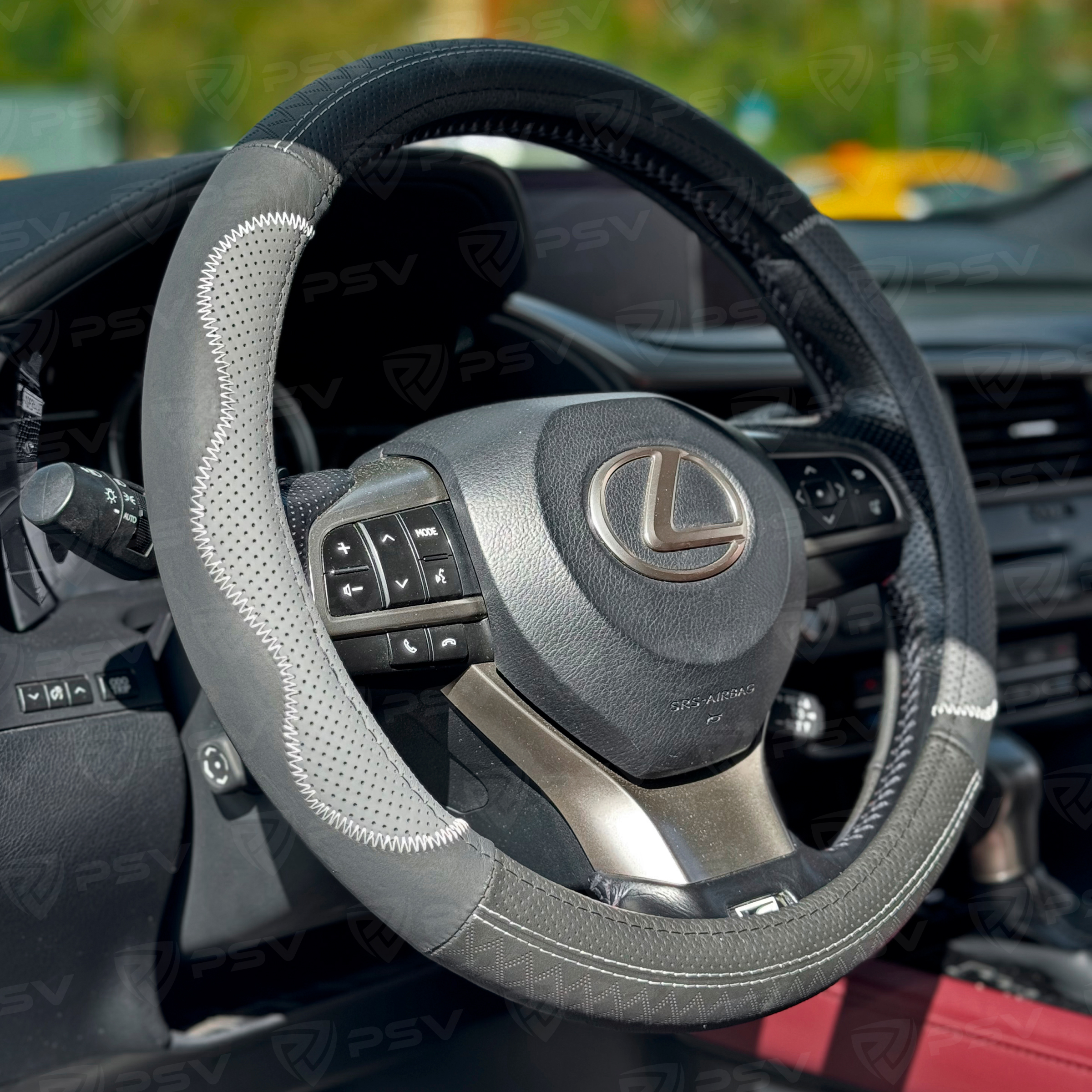 Оплетка на руль кожаная PSV KORONA (Черно-Серый) M, с перфорацией
