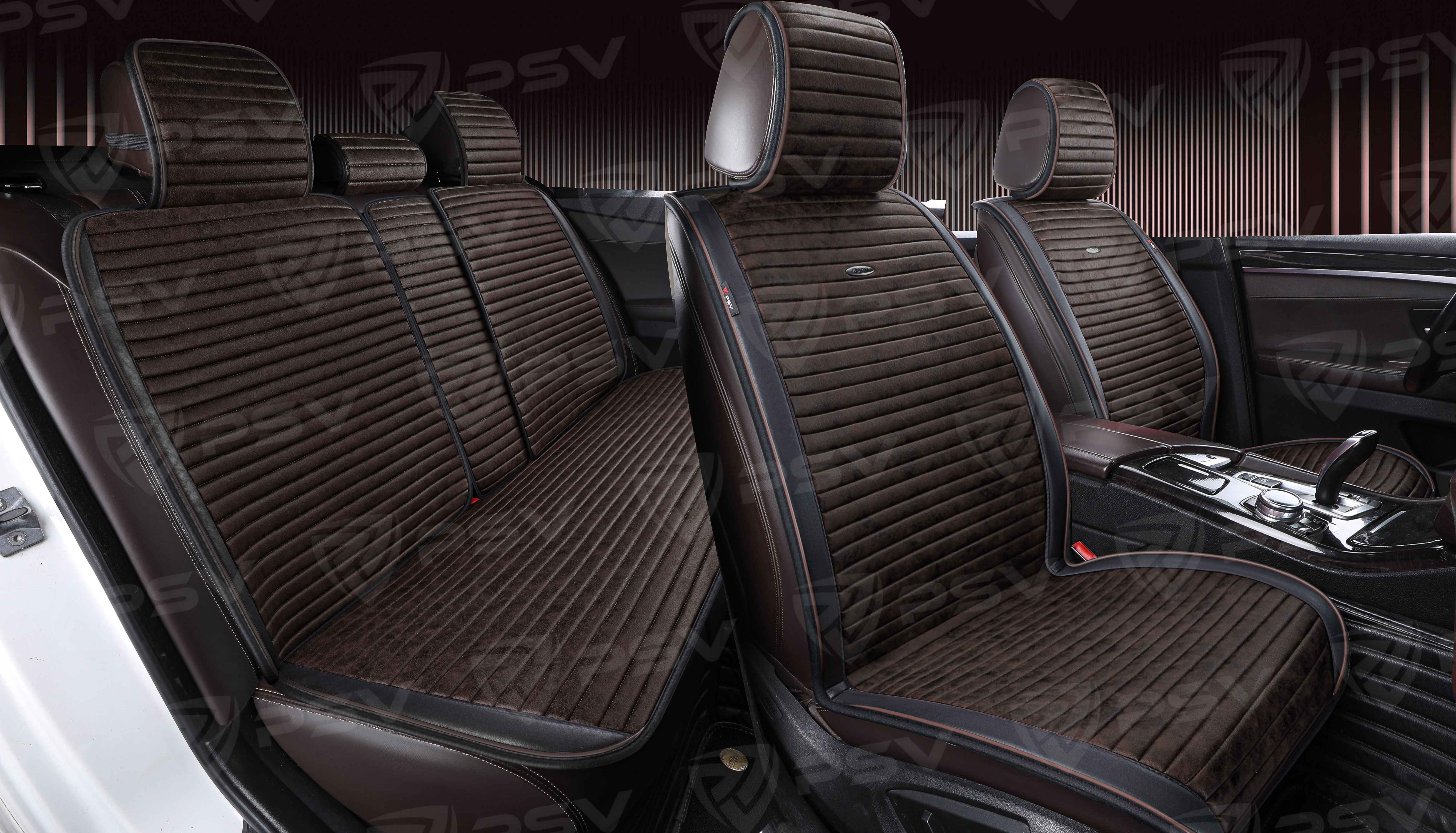 Накидки PSV Bliss PRO Skin (Черно-Коричневый), комплект на весь салон, мокрая кожа