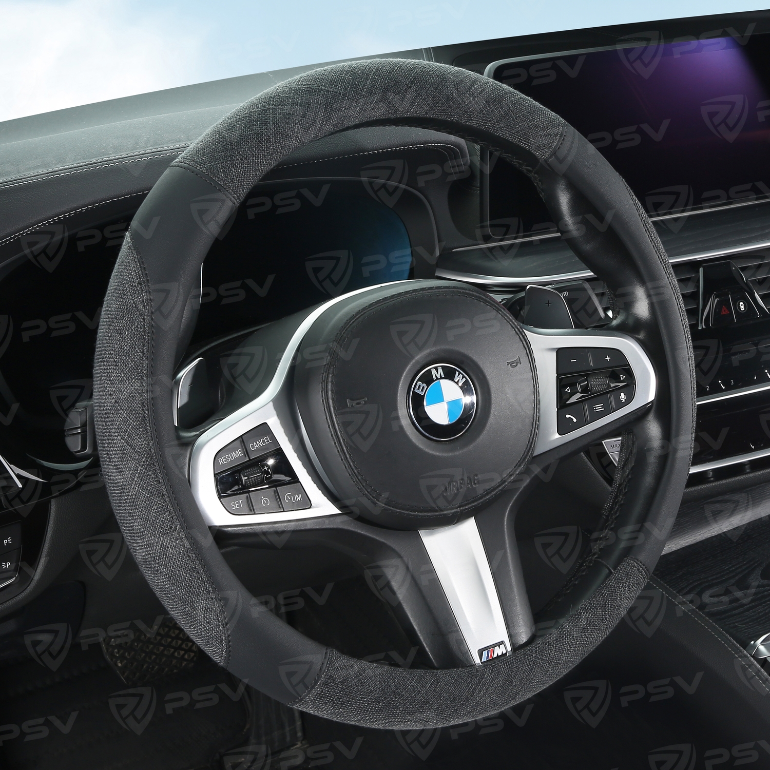 Оплетка на руль PSV WUM (Черный/Отстрочка черная) M, экокожа