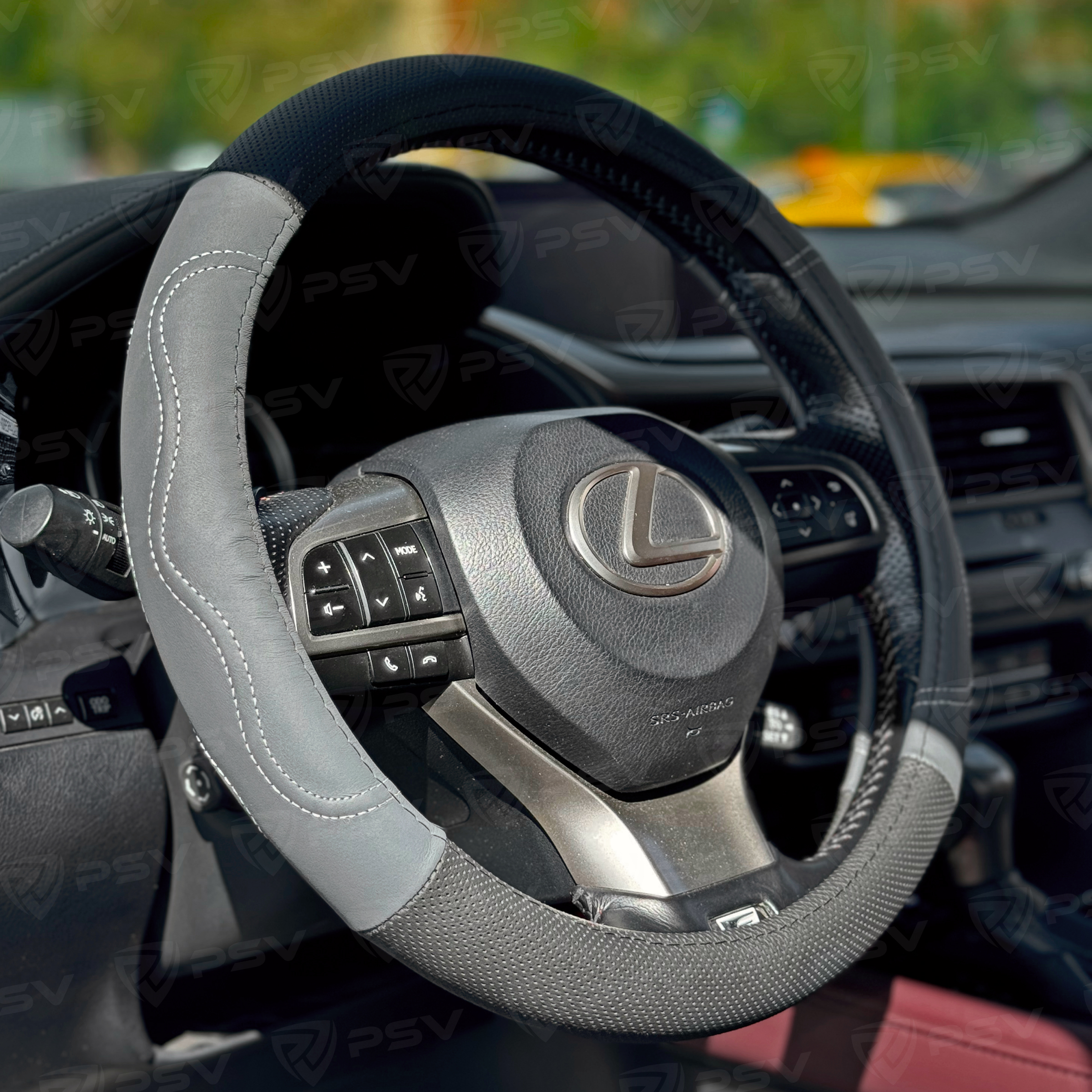 Оплетка на руль кожаная PSV GALANT (Черно-Серый) M, с перфорацией