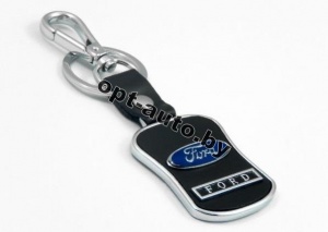 Брелок автомобильный кожаный + металл FORD