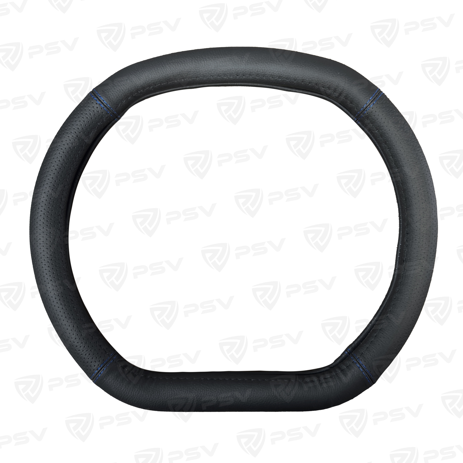 Оплетка на руль  PSV DRIVE CORNER со скошенным низом Fiber (Черный/Отстрочка синяя) М, экокожа