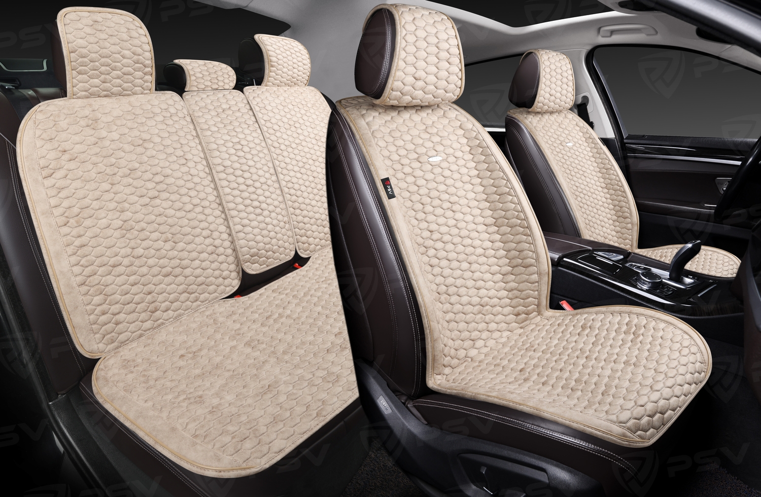 Накидки PSV Hornet PRO Skin BACK (Бежевый), на задние сиденья, мокрая кожа