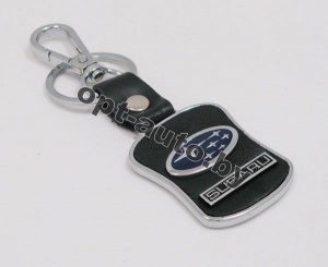 Брелок автомобильный кожаный + металл SUBARU