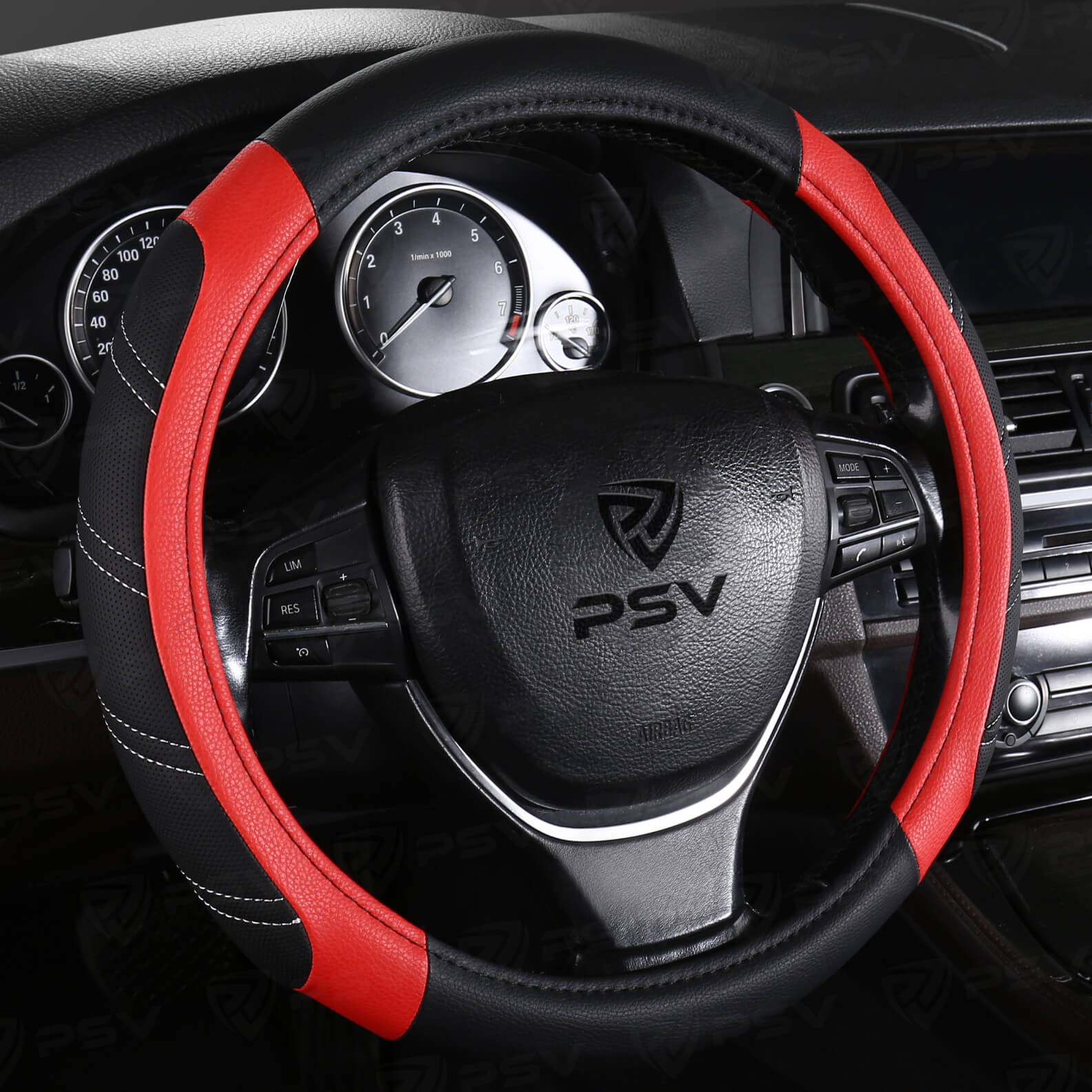 Оплетка на руль PSV OVERLAY (Черно-Красный) M, экокожа