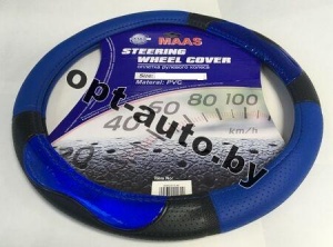 Оплётка на руль MAAS черно-синяя 010 (размер М)