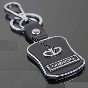 Брелок автомобильный кожаный + металл DAEWOO