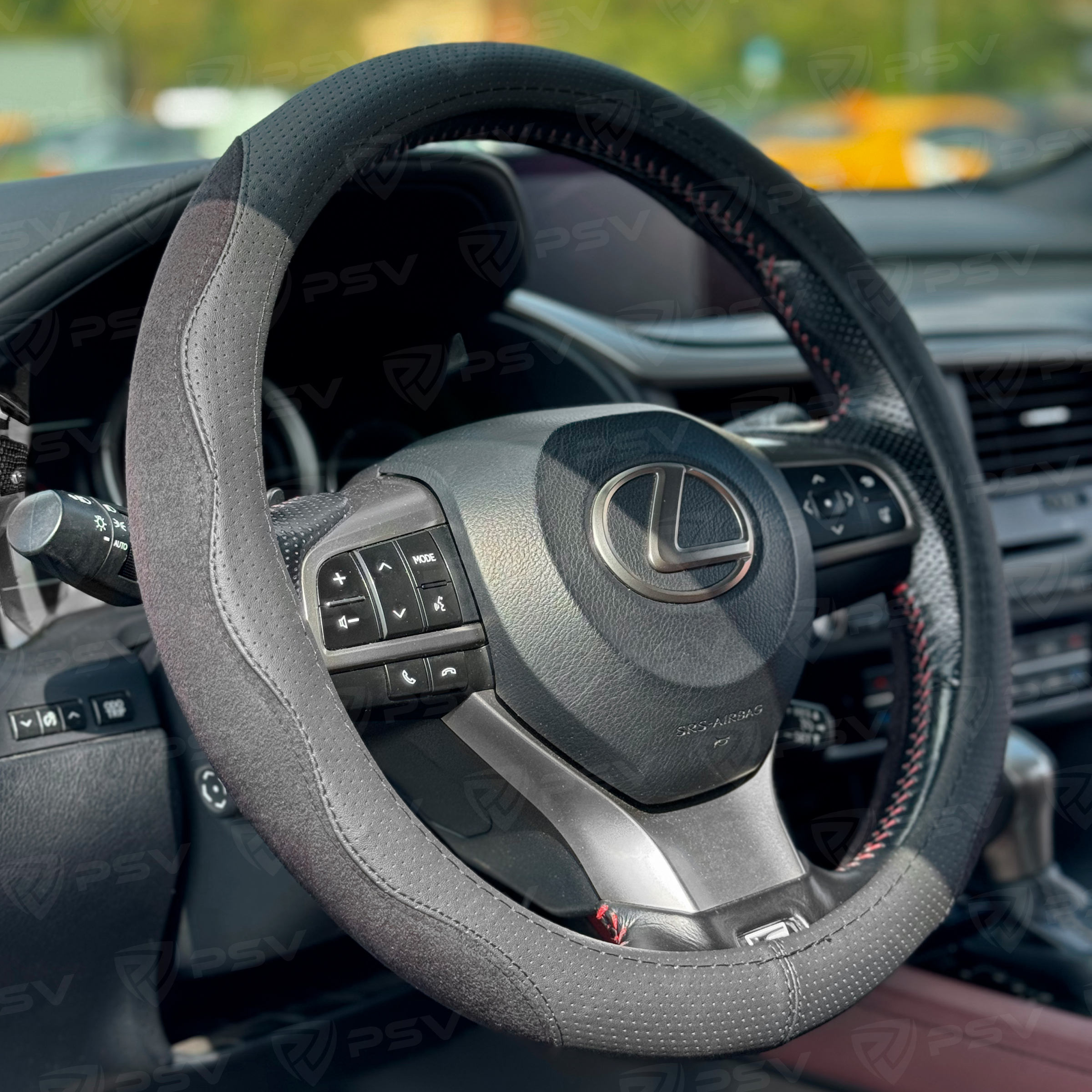 Оплетка на руль  PSV ALCANTARA Fiber (Черный/Отстрочка черная) М, экокожа