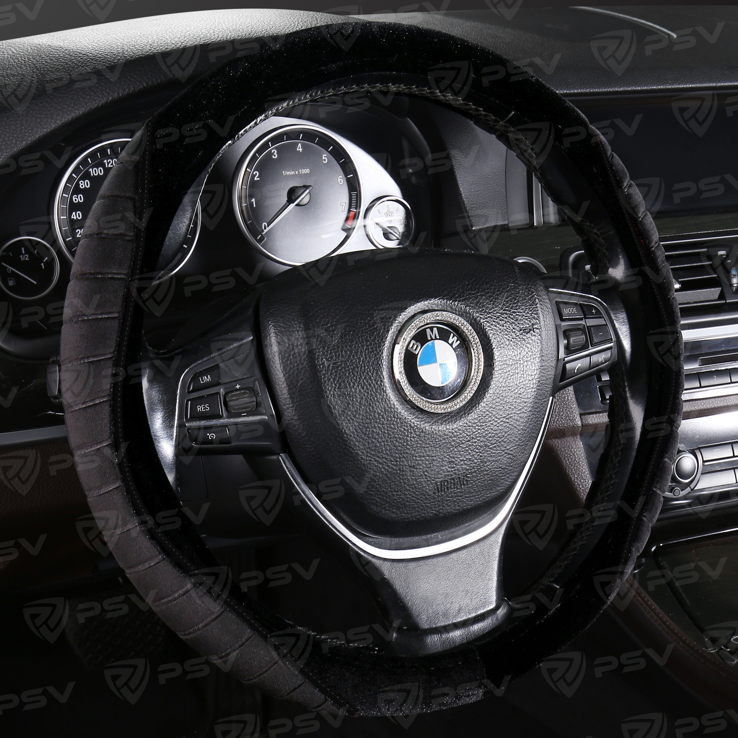 Оплетка на руль PSV LOSK (Черный/Отстрочка черная) M,вельвет+велюр