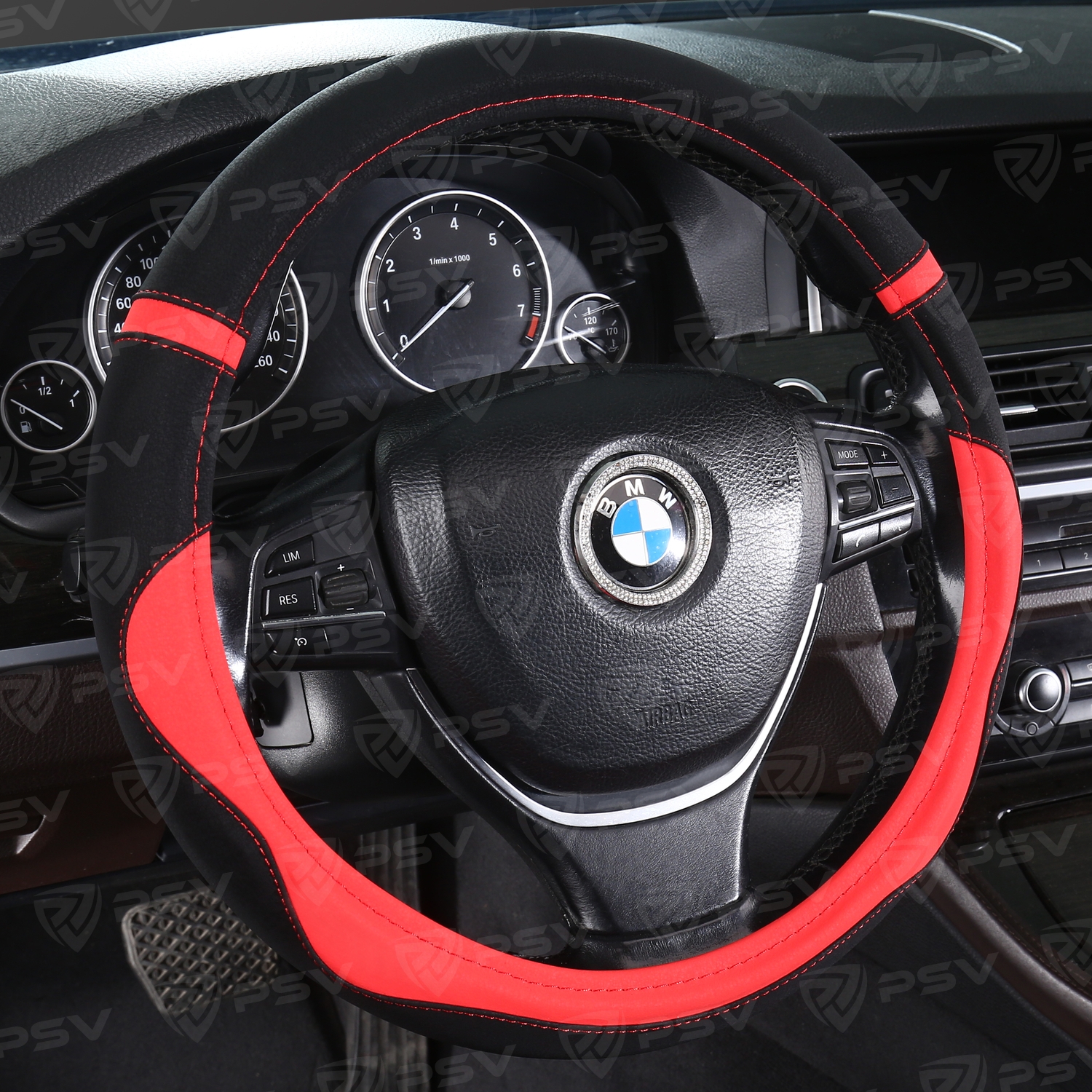 Оплетка на руль PSV RIDDLE (Черно-Красный) M, экокожа