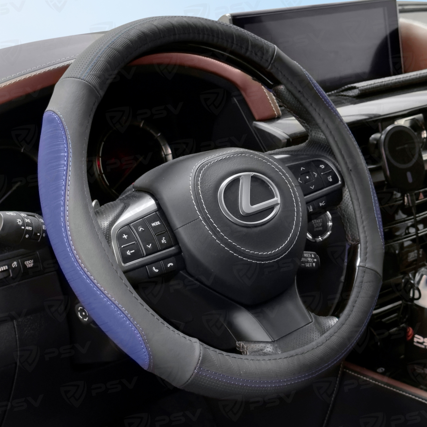 Оплетка на руль кожаная PSV BLESK (Черно-Синий) M