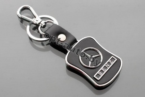 Брелок автомобильный кожаный + металл MERSEDES-BENZ