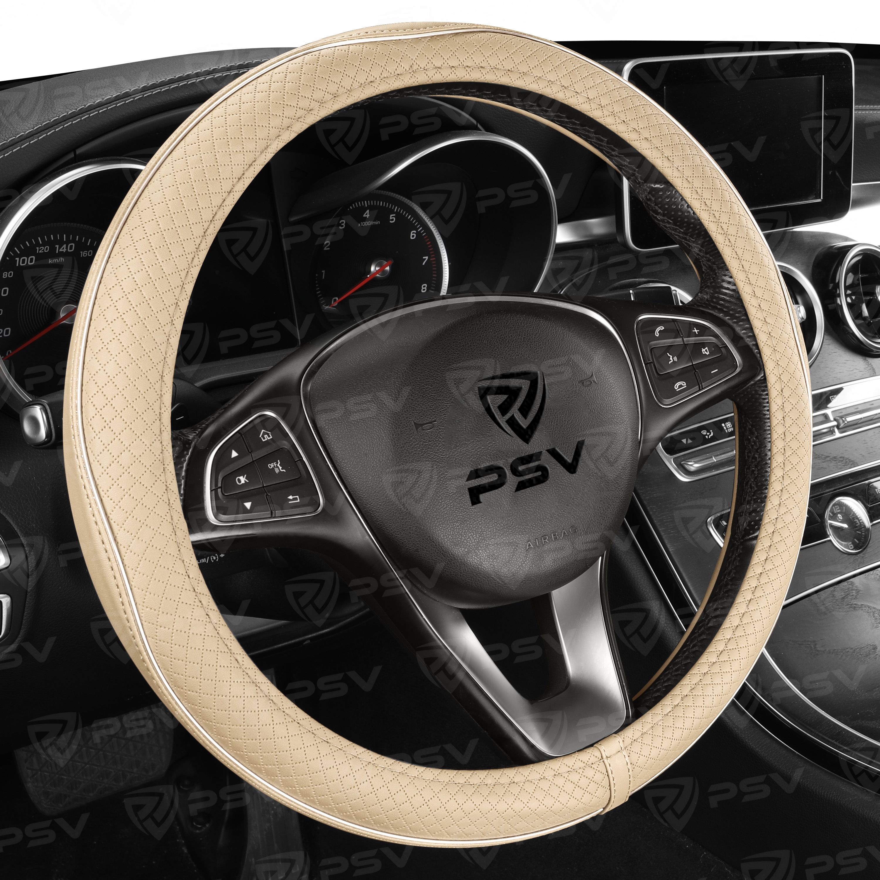 Оплетка на руль PSV INSERT (Бежевый) M, экокожа