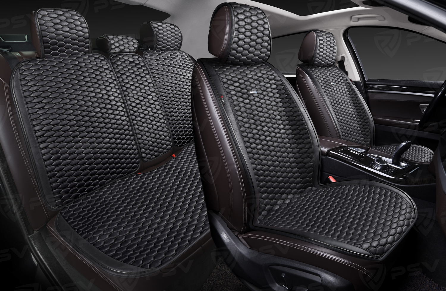 Накидки PSV Hornet PRO Skin (Черный), комплект на весь салон, мокрая кожа