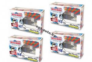 Автолампы MITSUMORO Н3  12v 55w +100% anti fog effect набор 2 шт. (Япония)
