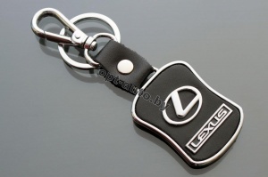Брелок автомобильный кожаный + металл LEXUS