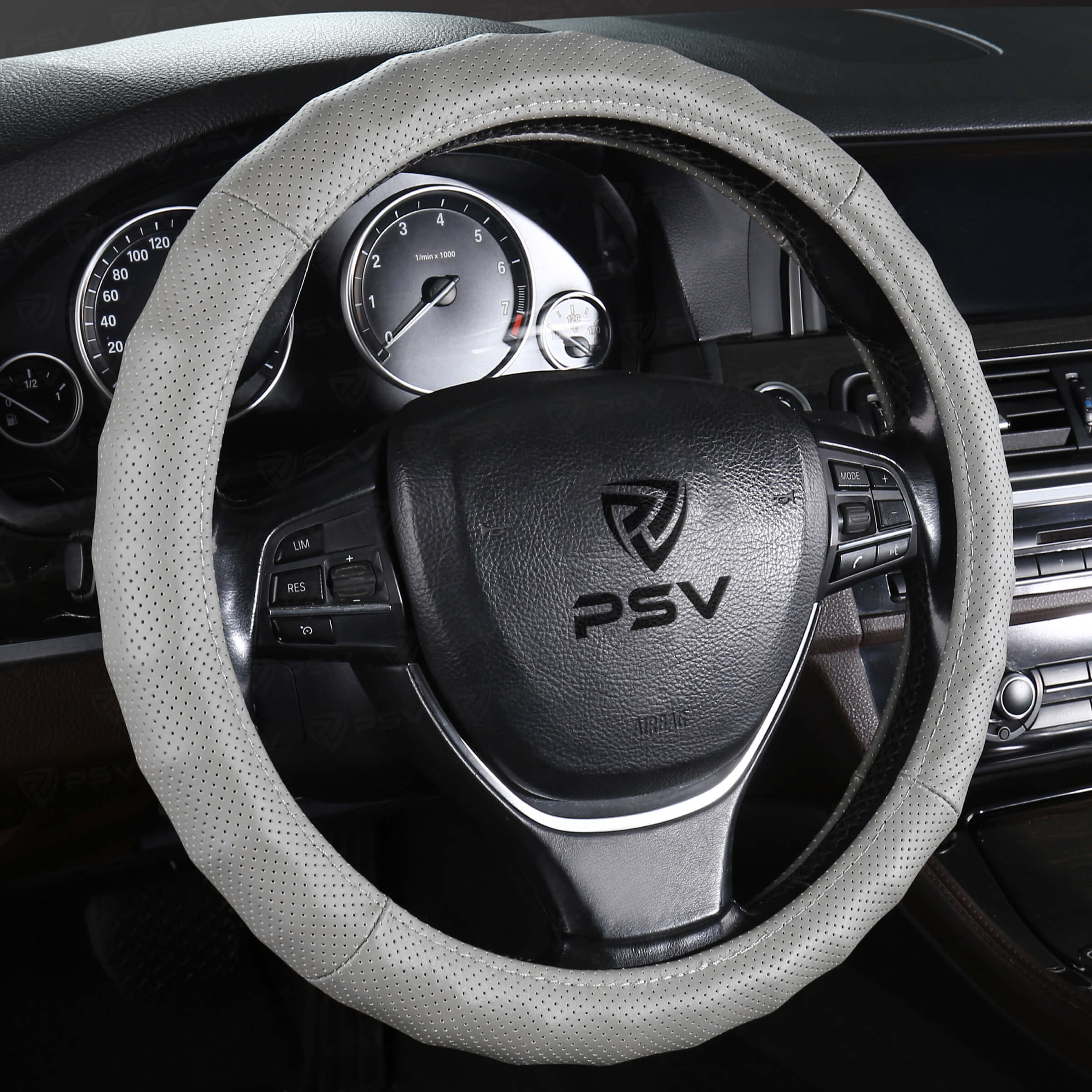Оплетка на руль кожаная PSV KLASSIKA (Серый) M, с перфорацией